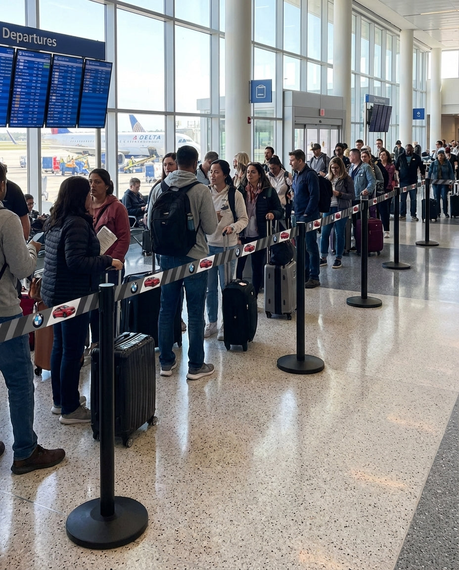 Belt Stanchions with custom branding