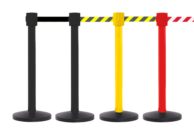 FlexiBarrier Afzetpaal met trekband -SafetyPlus 10m- (10.6m band)