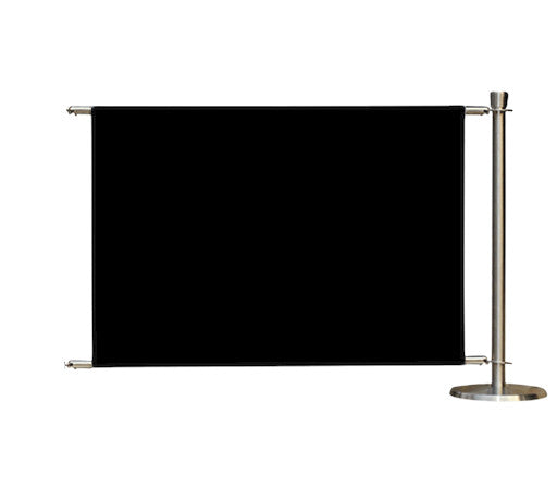 Uitbreidingsset voor Flexibarrier Café Barrier – Premium Zilver – 1000mm | Effen Gekleurde Banner