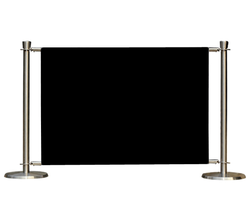 Flexibarrier Café Banner Set – Premium Zilver – 2000mm | Effen Gekleurde Banner