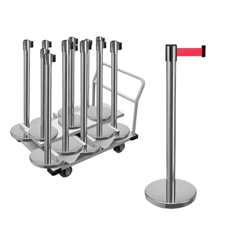 Pakket afzetten - Evenement Klein - 12 stuks palen + transportkar