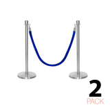 Set van 2 - Flexibarrier Paal & Touw Barrière Set - Premium – incl. A4 Informatiebord