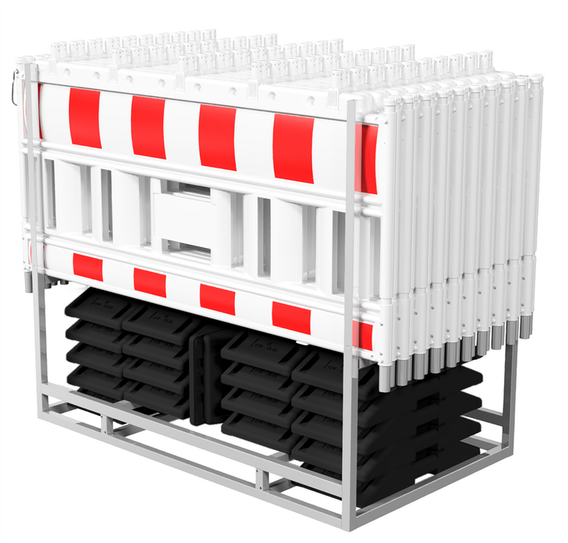 Afzethek – NOX Wit – 40 m complete set met panelen, bodemplaten en transportrek