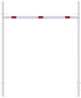 Hoogtebeperkingsbarrière met 2 vierkante palen (3-9m breedte)