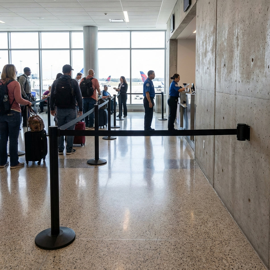 FlexiBarrier Muurbevestigde Barrière - Economy - (2,3 - 4,5 m riem)