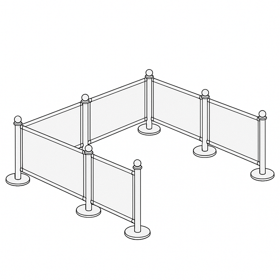 Flexibarrier Café Barrièrepakket – 9 Meter Opstelling | Uw eigen bedrukking