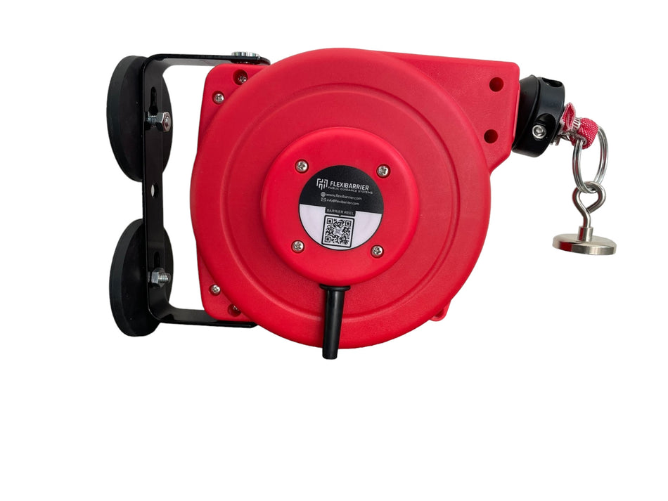 Flexibarrier Muurcassette Haspel Magnetisch - Heavy duty afzetting uittrekbaar band (9-18m)