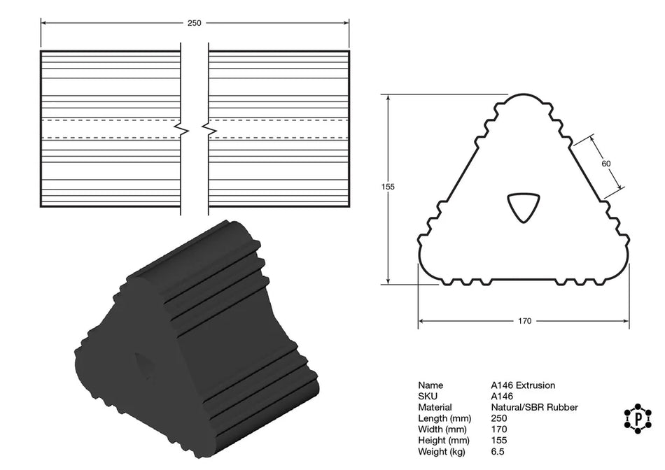 Zwaar Vliegtuigwielblok - B146 model (170 mm x 155 mm x 250 mm)