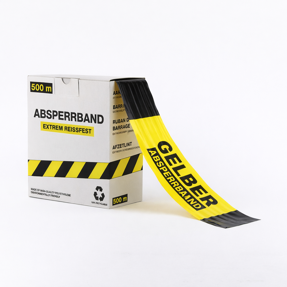 Afzetlint – Custom bedrukte tekst – 500m x 80mm