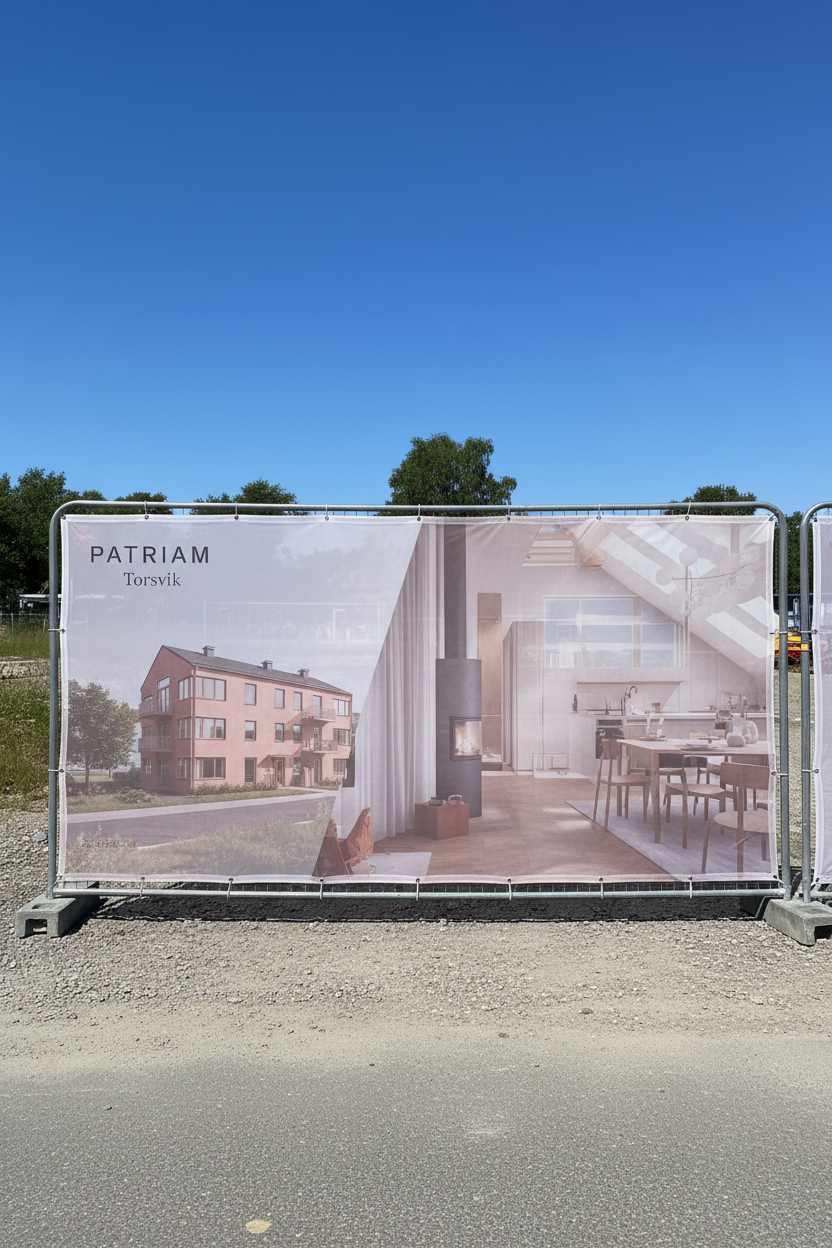 Bouwhek Banner – Mesh PVC – 3,5 × 2,0 m – Op Maat Bedrukt