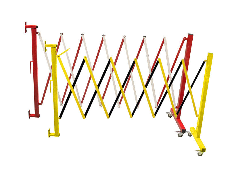 Flexibarrière -Harmonicahek- Muurbevestigd met wielen (3.6m)