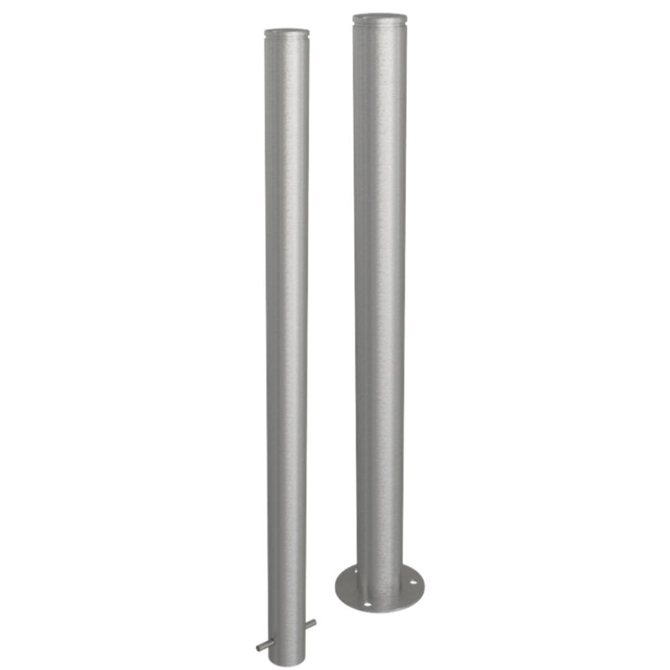 RVS Afzetpaal Bollard Ø 76 mm met decoratieve ring