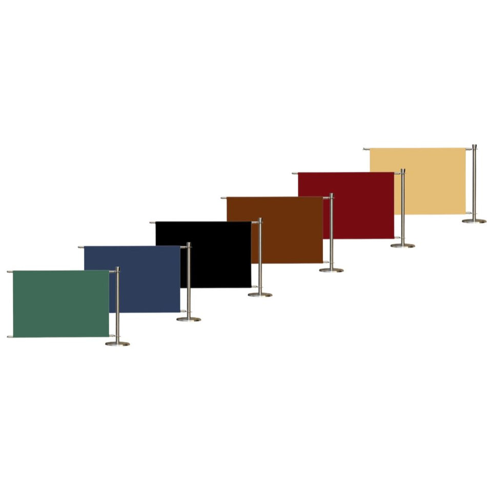 Uitbreidingsset voor Flexibarrier Café Barrier – Premium Zilver – 2000mm | Effen Gekleurde Banner