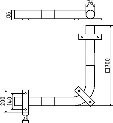 Stootbescherming, Hoek - Ø 76 mm, vastbouten