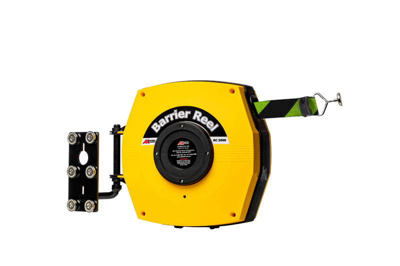 Afzetlint in cassette 15-25 meter, industriële kwaliteit, magneetbevestiging