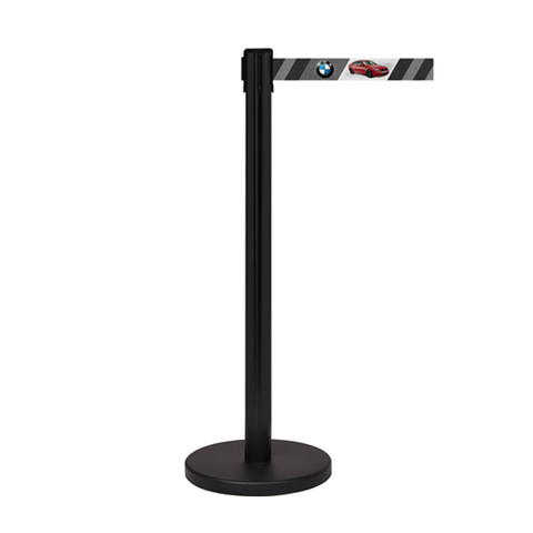 FlexiBarrier Afzetpaal met trekband - Eigen bedrukking Basic - (2m - 5m)