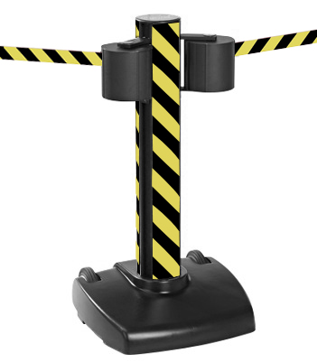 Beltrac Afzetpaal met trekband -Storetrac Double- (2x22m uittrekbare band)