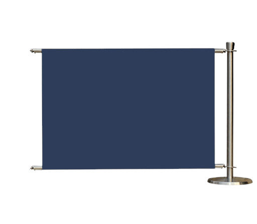 Uitbreidingsset voor Flexibarrier Café Barrier – Premium Zilver – 1000mm | Effen Gekleurde Banner