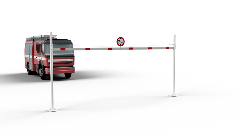 Hoogtebeperkingsbarrière met 2 vierkante palen (3-9m breedte)