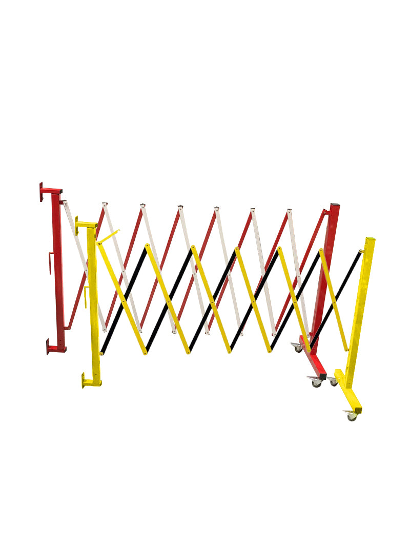 Flexibarrière -Harmonicahek- Muurbevestigd met wielen (3.6m)