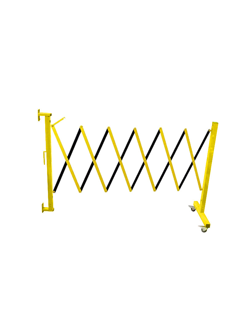 Flexibarrière -Harmonicahek- Muurbevestigd met wielen (3.6m)