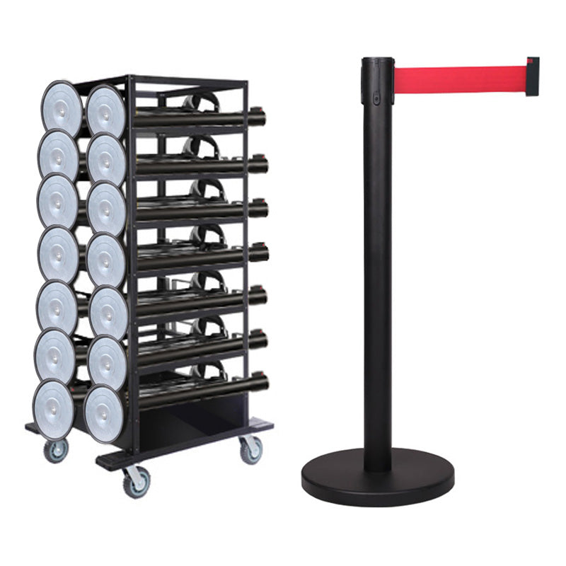 Flexibarrier Afzetpalen Set -Basic 300- met transportwagen (18 stuks)