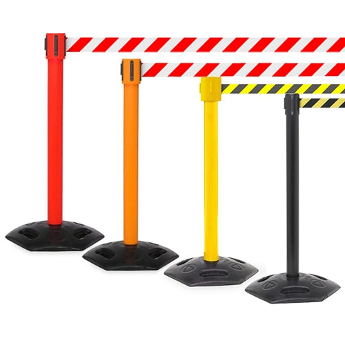 FlexiBarrier Afzetpaal met trekband -Outdoor 250- (3.4m band)