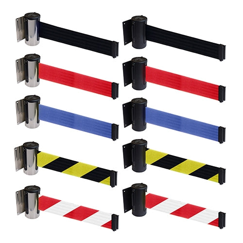 FlexiBarrier Muurcassette -Economy- (2,3 - 4,5m uittrekbare band)