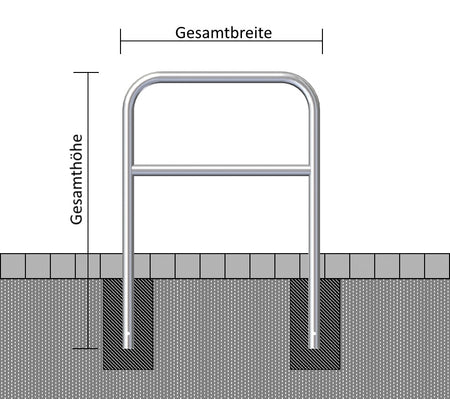 Hoops of steel tube Ø 60 mm, with crossbar