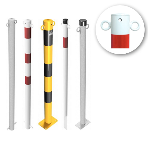 Kettingpaal in staal (met 2 bevestigingspunten)