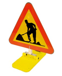 Klappmax utan markeringsskärm. Vägarbete.