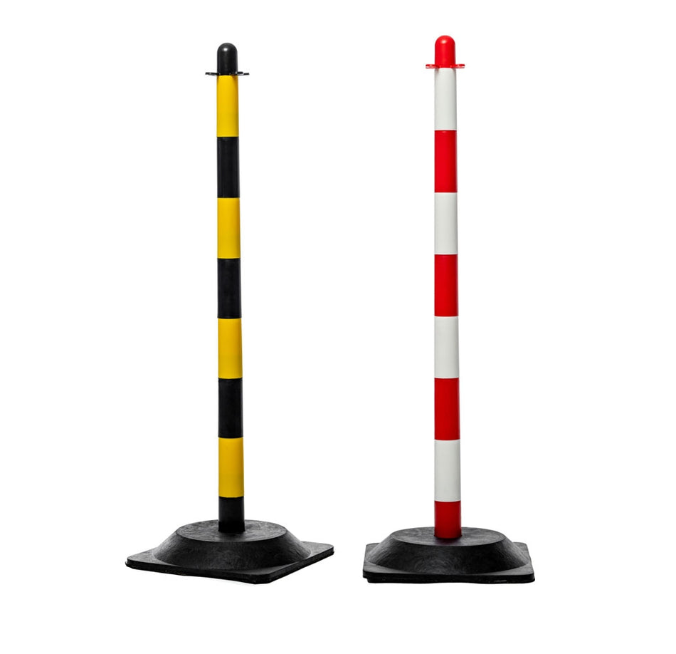 Flexibarrier Basic Post & Chain Barrier met rubberen basis, 90 cm hoog
