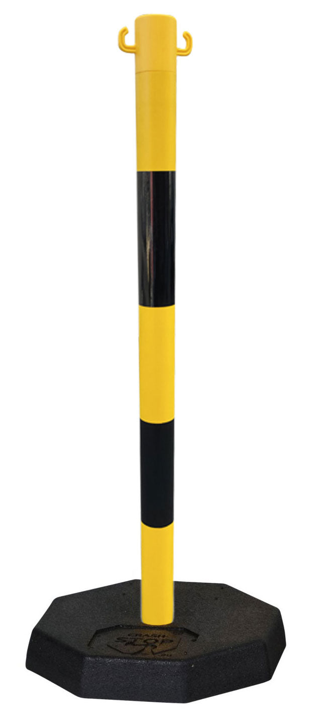 Flexibarrier Paal & Ketting Barrière - Kunststof - (met rubberen voet)