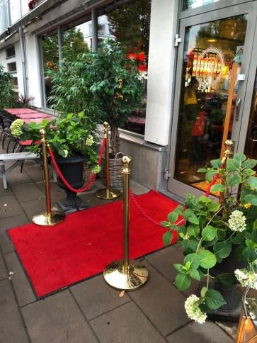 Set van 4 - Flexibarrier VIP Entree set inclusief afzetpalen, koorden & rode loper