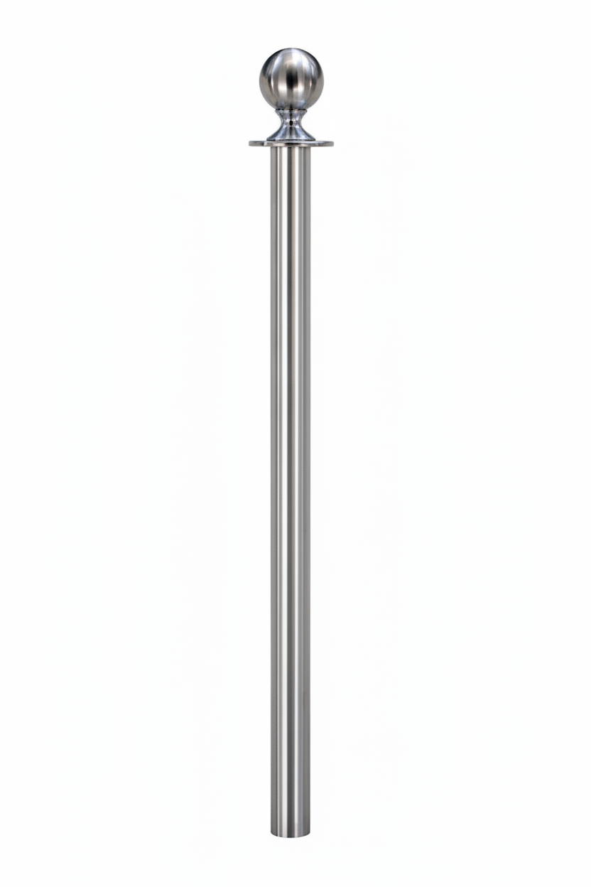 Basis+Afdekplaat voor Afzetpaal Zilver