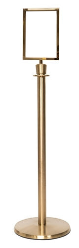 Flexibarrier Informatiebord Standaard -Premium- Messing (paal+A4 houder)