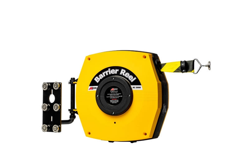 Afzetlint in cassette 15-25 meter, industriële kwaliteit, magneetbevestiging