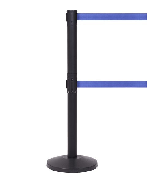 FlexiBarrier Afzetpaal met trekband -Basic Twin- (2 x 3m band)