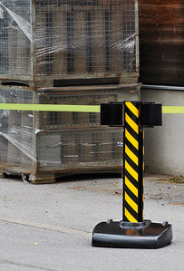 Beltrac Afzetpaal met trekband -Storetrac Double- (2x22m uittrekbare band)