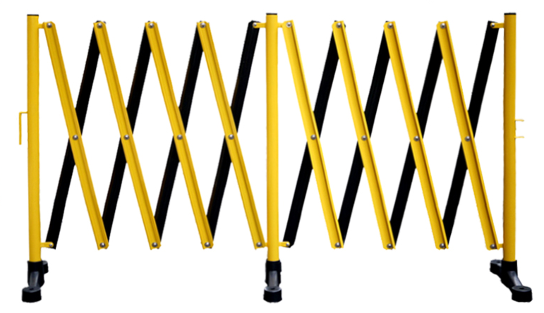 FlexiBarrier -Harmonicahek- met vloersteun (5 meter)