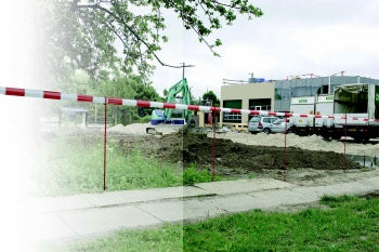 Hekpen voor oranje gaashek/barrièreband