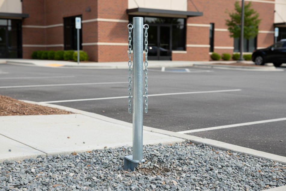 Stalen Kettingpaal met Grondpen – Ø60 mm