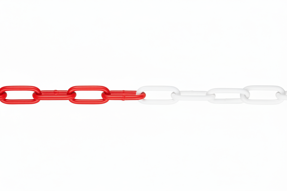 Afzetketting van staal, gegalvaniseerd (15m, verschillende kleuren)