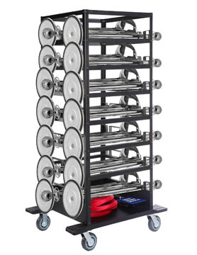 Pakket afzetten -Expo- 18 Palen (Zilver), Touwen & Transportkar